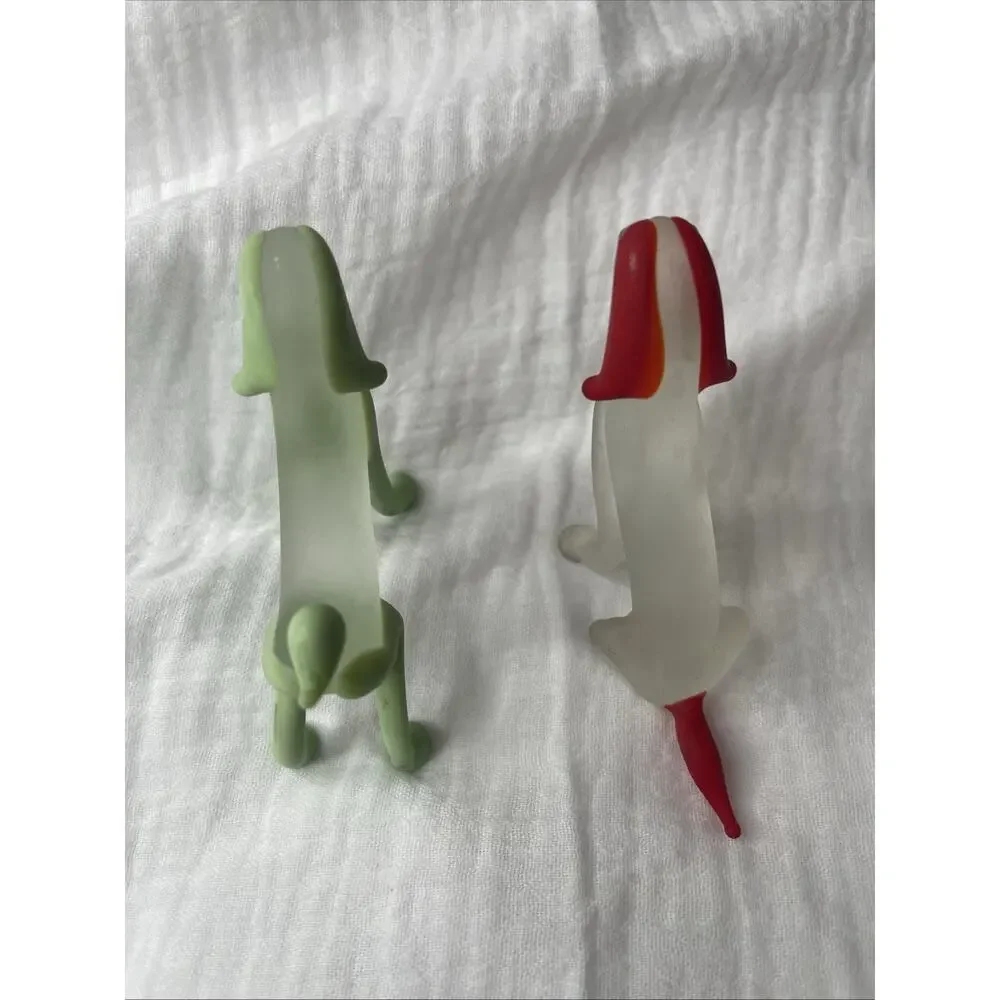 Italy Murano Style Blown Glass Spaniels, Dog Figurines- VINTAGE